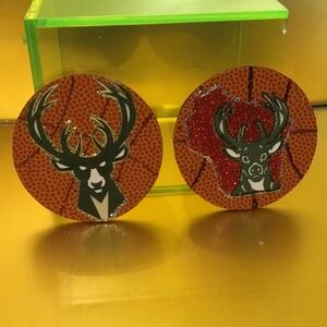 Handcrafted Milwaukee Bucks Magnets Set of 2
